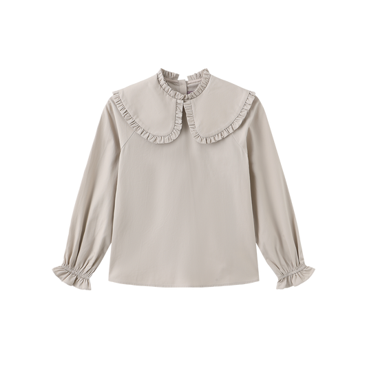 MALLORY AND MERLOT CREAM OVERSIZE COLLAR BLOUSE