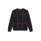 ONE CHILD NAVY PLAID KNIT SWEATER