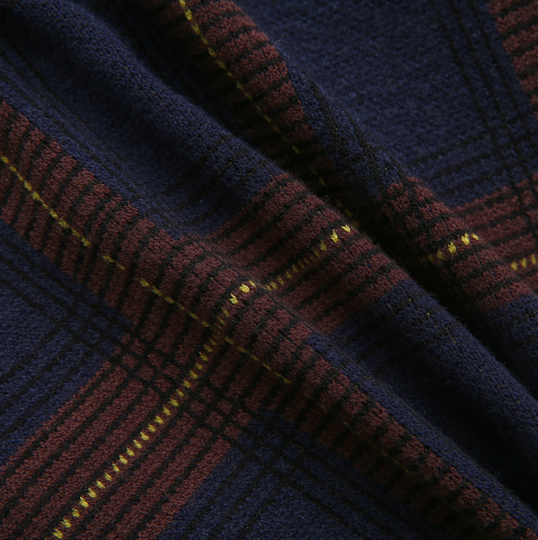 ONE CHILD NAVY PLAID KNIT SWEATER