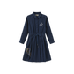 VALEN VEE BLUE LOVE HEART PINTRIPE DRESS