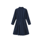 VALEN VEE BLUE LOVE HEART PINTRIPE DRESS