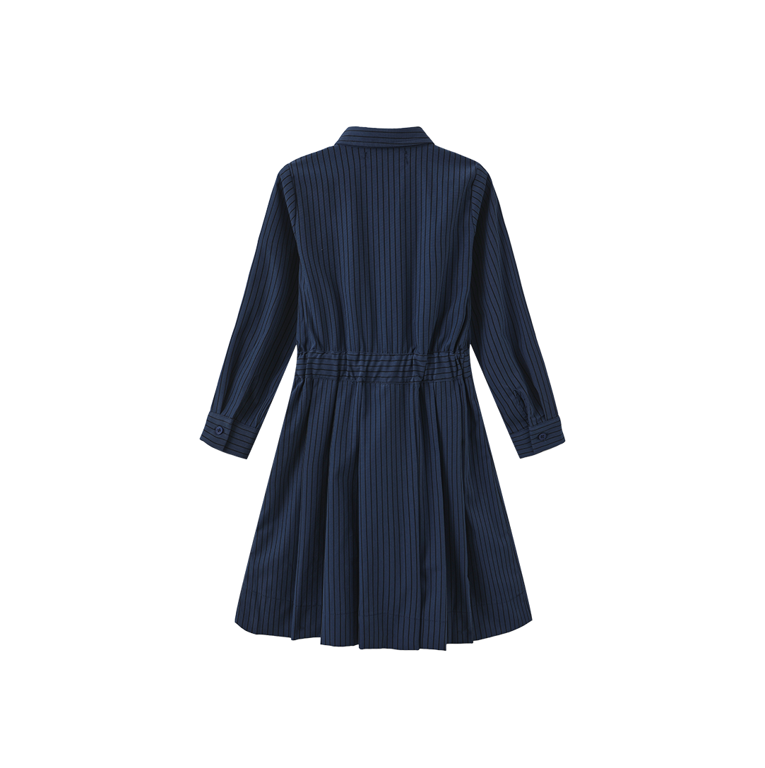 VALEN VEE BLUE LOVE HEART PINTRIPE DRESS