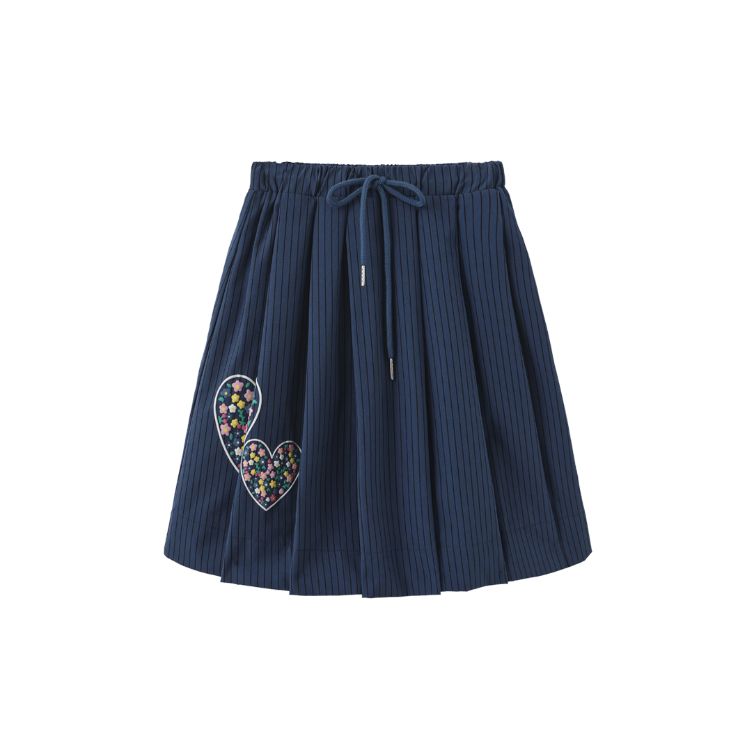 VALEN VEE BLUE LOVE HEART PLEATED SKIRT