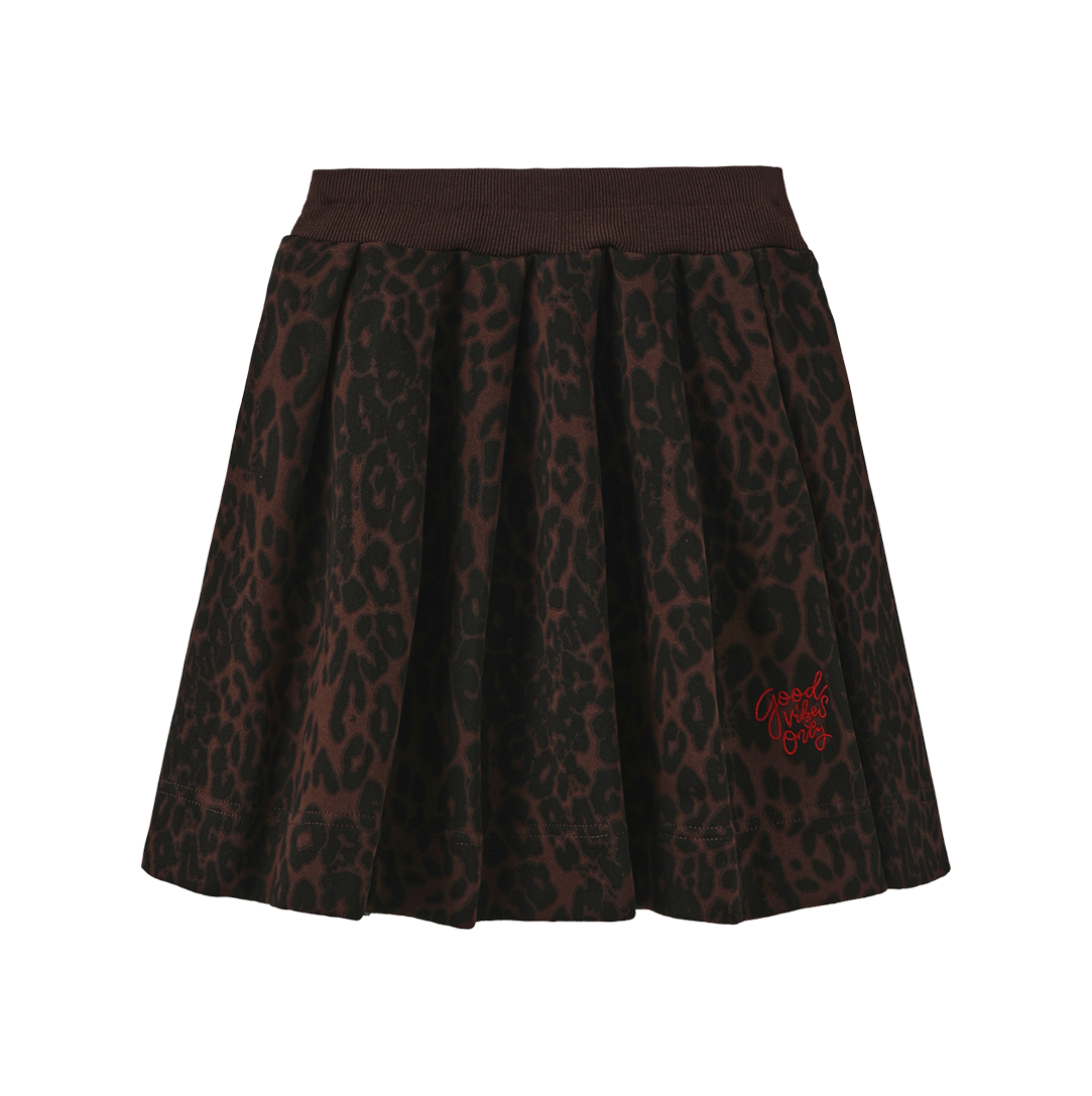 CREATIVE GENIUS BROWN LEOPARD SWEATSHIRT SKIRT