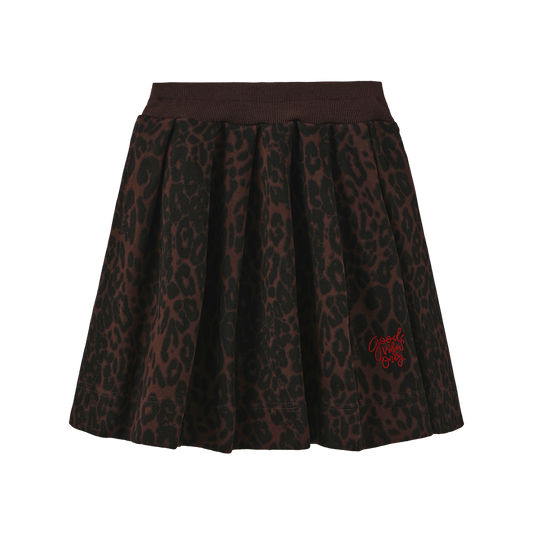 CREATIVE GENIUS BROWN LEOPARD SWEATSHIRT SKIRT
