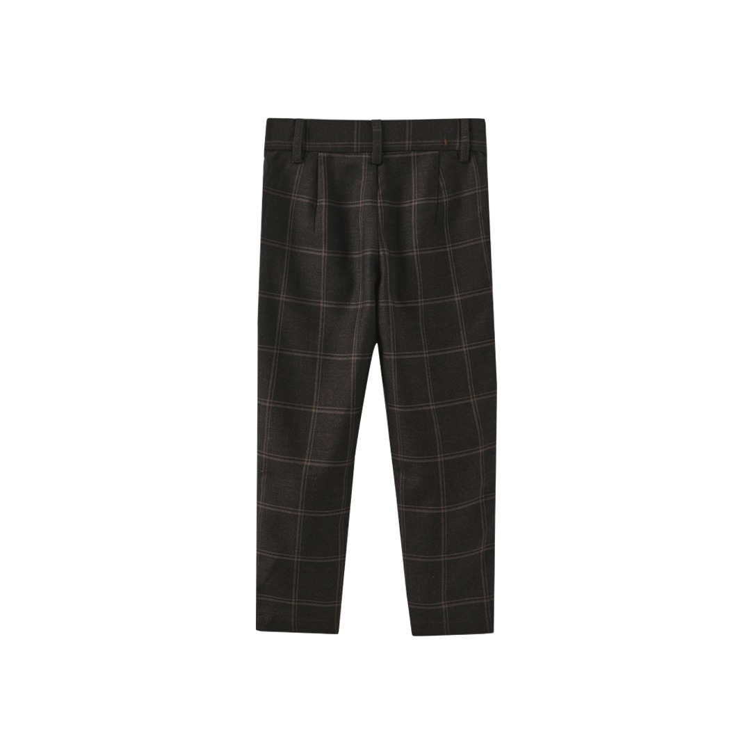 HARPER JAMES DARK BROWN PLAID PANTS