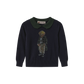 PHIL AND PHOEBE NAVY KNIT BEAR PATCH SWEATER