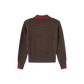 VIBE BROWN KNIT COLLARED CREST SWEATER