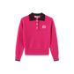 VIBE PINK KNIT COLLARED CREST SWEATER