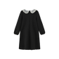 LILOU BLACK SCUBA FLOWER DRESS