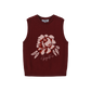 VIBE BERRY FLOWER KNIT EMBROIDERED VEST