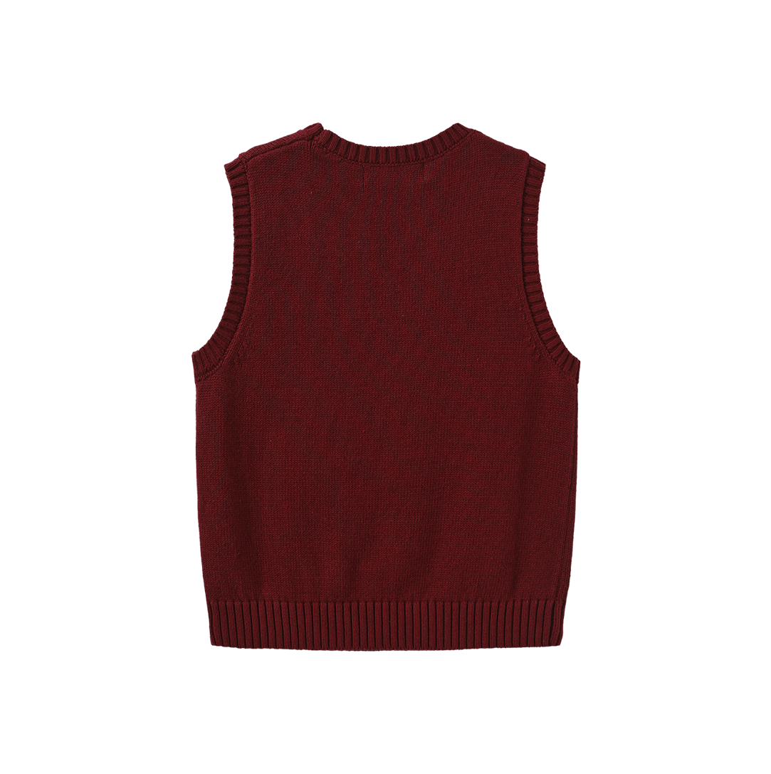 VIBE BERRY FLOWER KNIT EMBROIDERED VEST