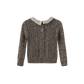 ONE CHILD TAUPE MARLED KNIT LACE COLLAR SWEATER