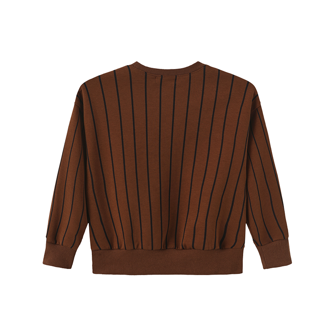 HELLO YELLOW BROWN PINSTRIPE SWEATSHIRT