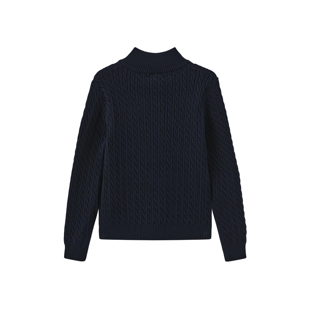 CREATIVE GENIUS NAVY CABLE KNIT SWEATER