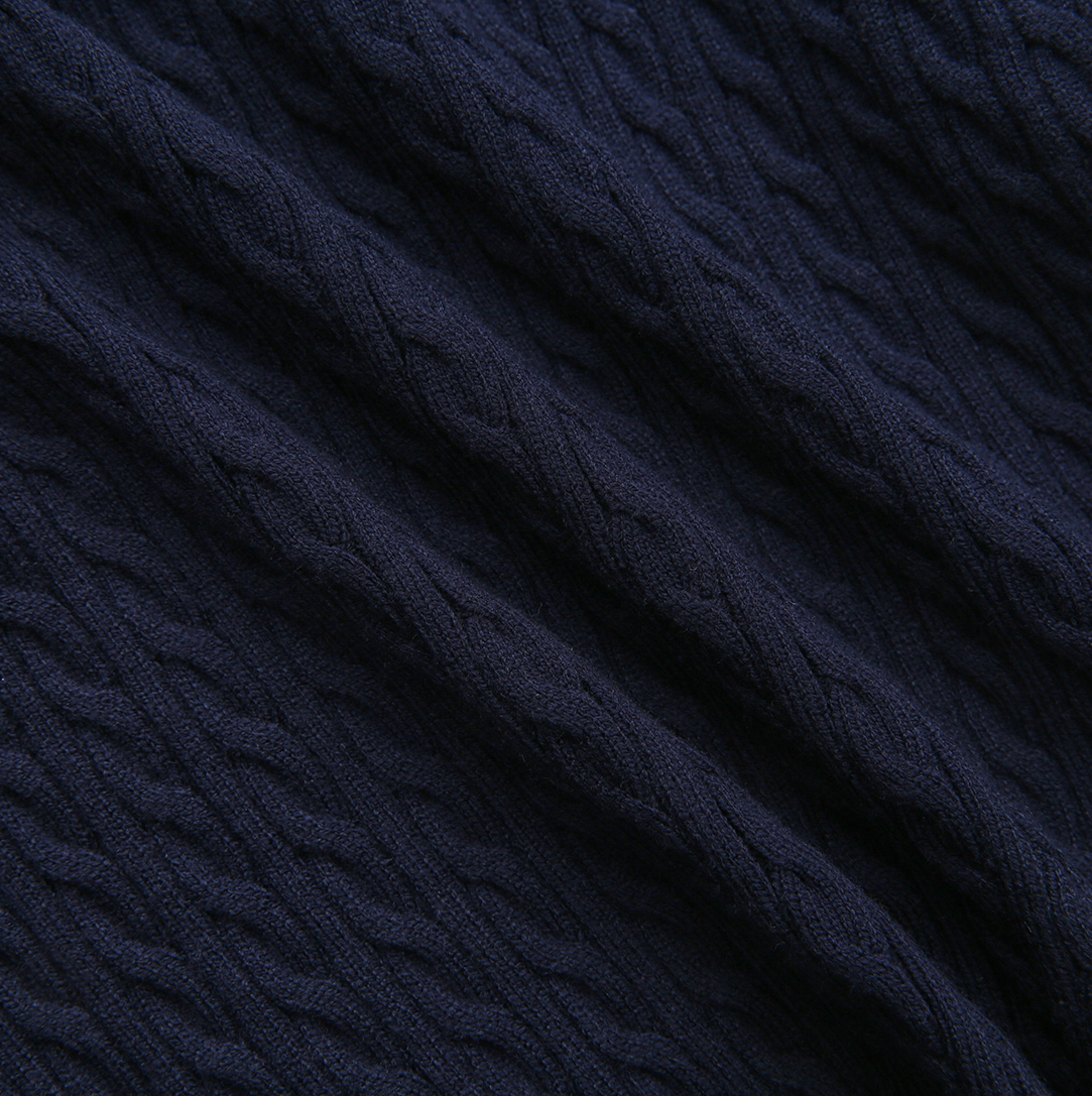 CREATIVE GENIUS NAVY CABLE KNIT SWEATER