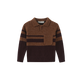 FRENCH HERITAGE BROWN/BURGUNDY STRIPE KNIT SWEATER