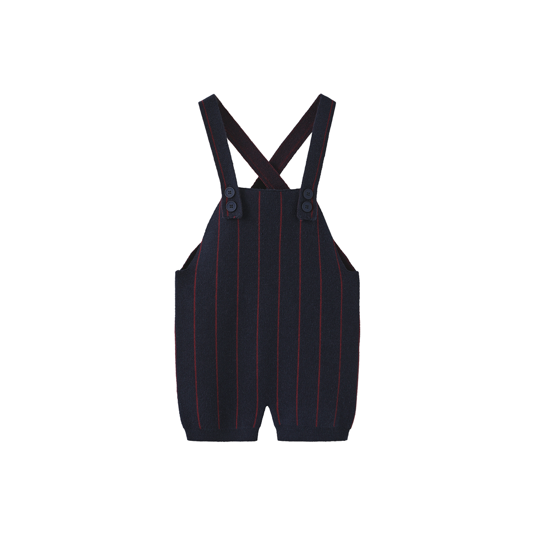 HARPER JAMES NAVY PINSTRIPE KNIT OVERALLS