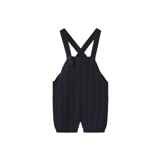 HARPER JAMES NAVY PINSTRIPE KNIT OVERALLS