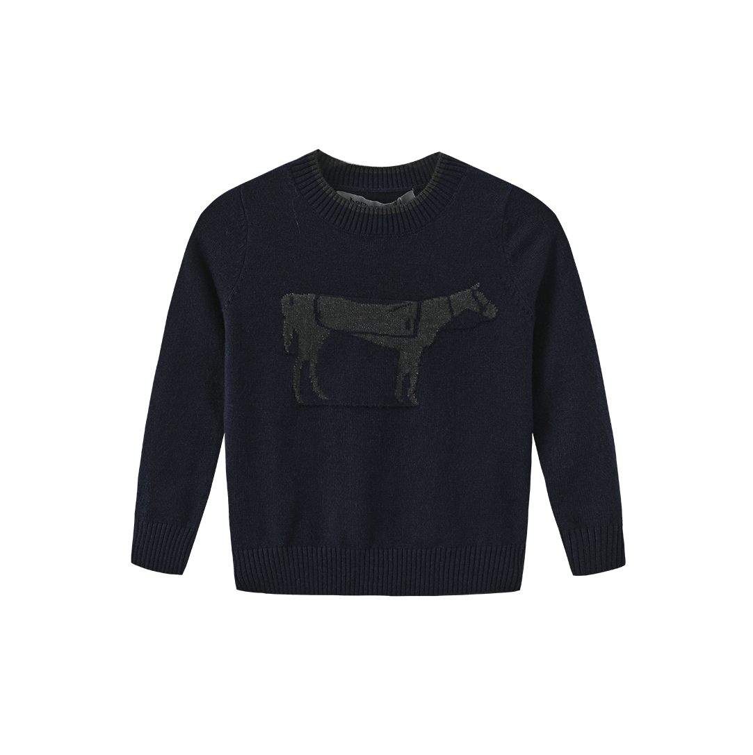 HARPER JAMES NAVY HORSE PATCH KNIT SWEATER SET