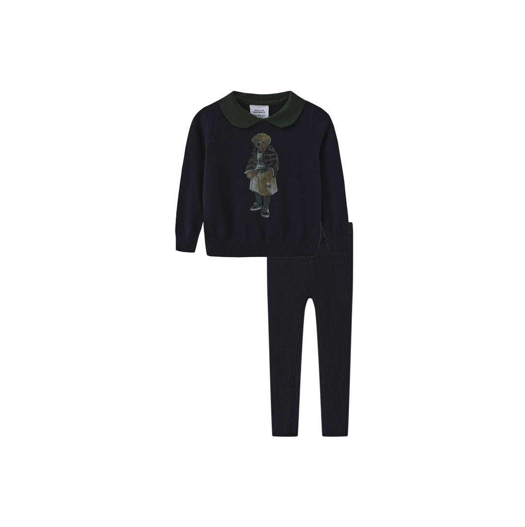 CREATIVE GENIUS NAVY KNIT BEAR PATCH SET