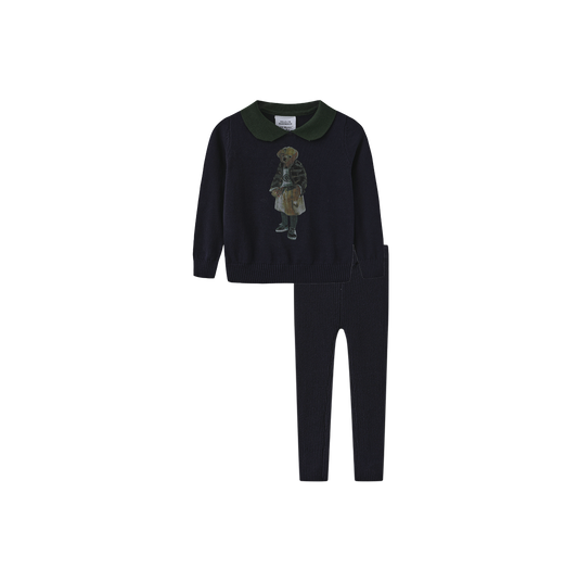 CREATIVE GENIUS NAVY KNIT BEAR PATCH SET