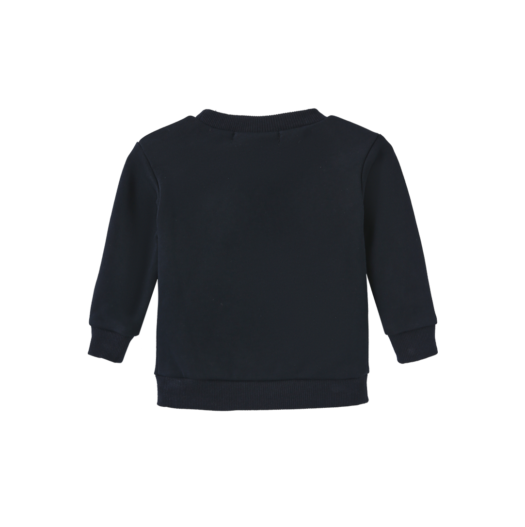 PHIL AND PHOEBE NAVY SHERPA BEAR PATCH SWEATSHIRT SET