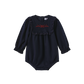 PAPILLON NAVY WOOL EMBROIDER BIB ROMPER