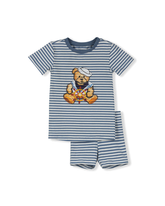 PHIL AND PHOEBE STRIPE TEDDY BEAR T-SHIRT SET