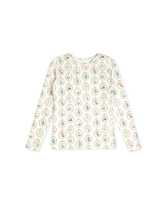 ONE CHILD CREAM FLORAL PATCH TOP