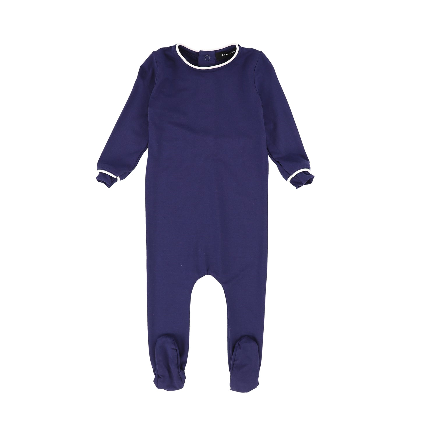 BAMBOO NAVY MODAL PIPED FOOTIE [Final Sale]