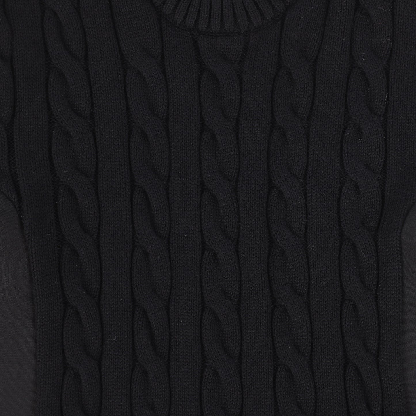 BACE COLLECTION BLACK CABLE KNIT SCUBA DRESS [Final Sale]