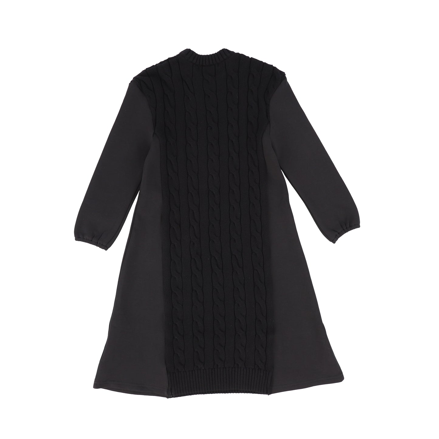 BACE COLLECTION BLACK CABLE KNIT SCUBA DRESS [Final Sale]