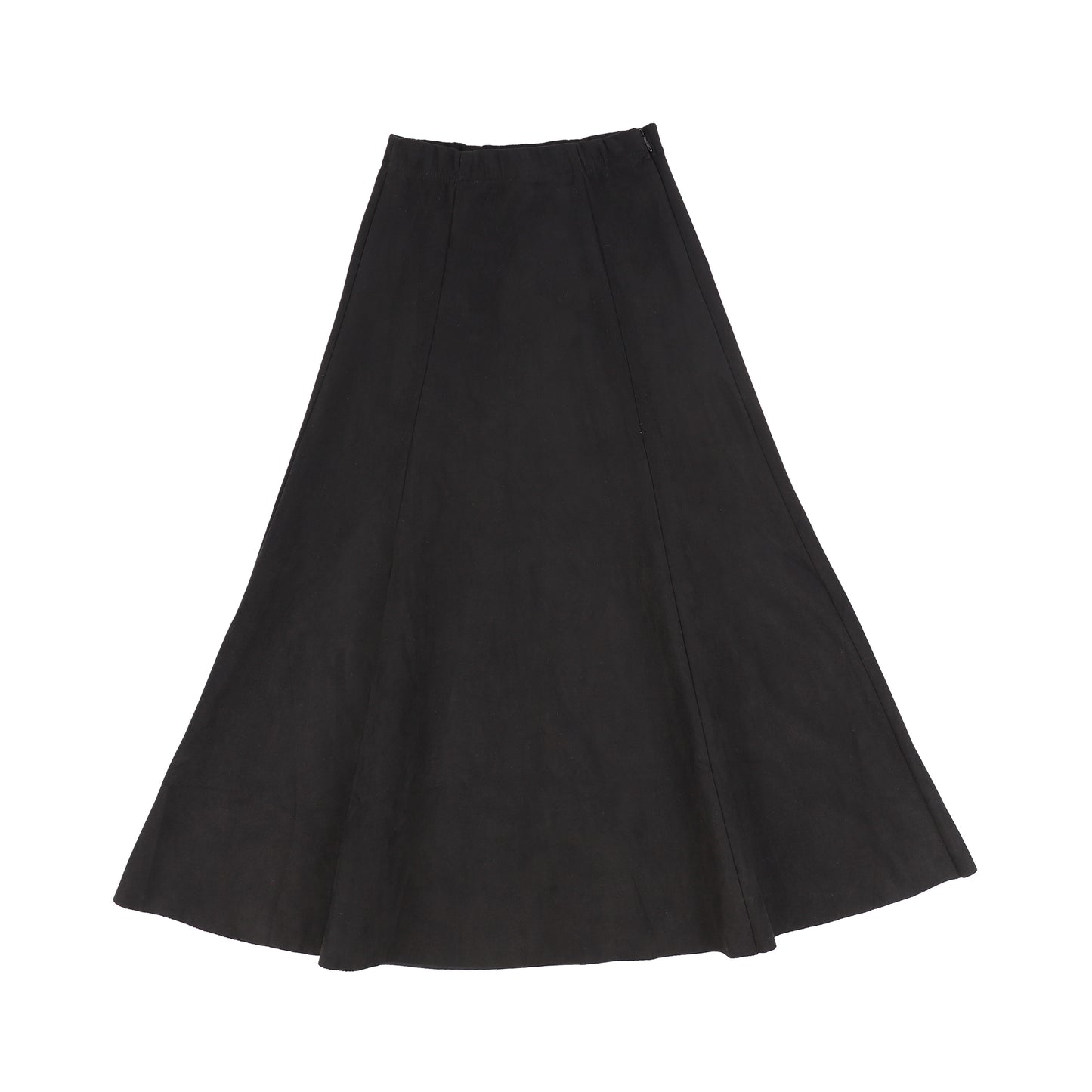 BAMBOO BLACK SUEDE PANELED SKIRT [Final Sale]