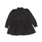 BAMBOO BLACK WOOL TIERED PUFF SLEEVE DRESS [Final Sale]