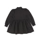 BAMBOO BLACK WOOL TIERED PUFF SLEEVE DRESS [Final Sale]