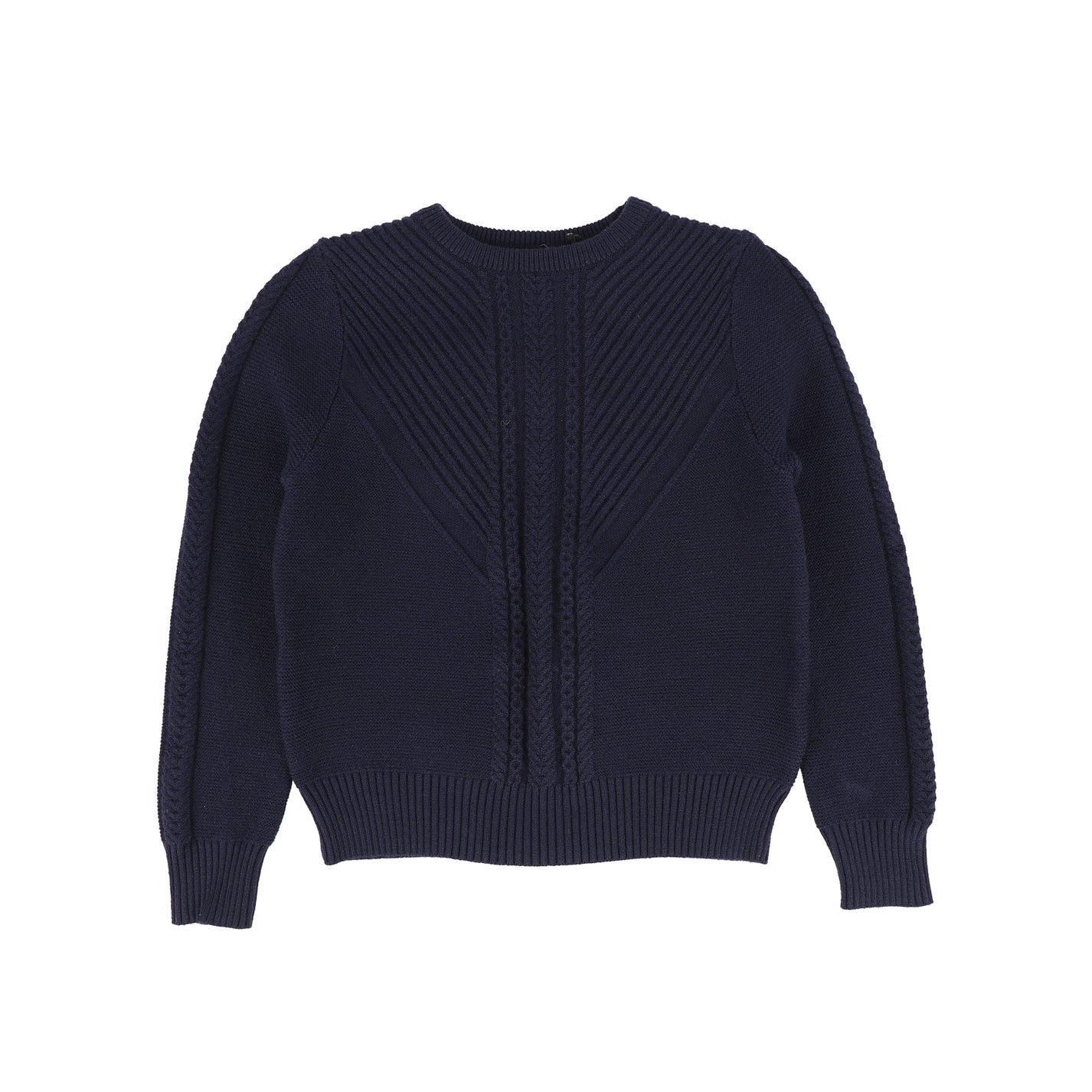 BAMBOO NAVY BRAIDED KNIT SWEATER [Final Sale] – Luibelle
