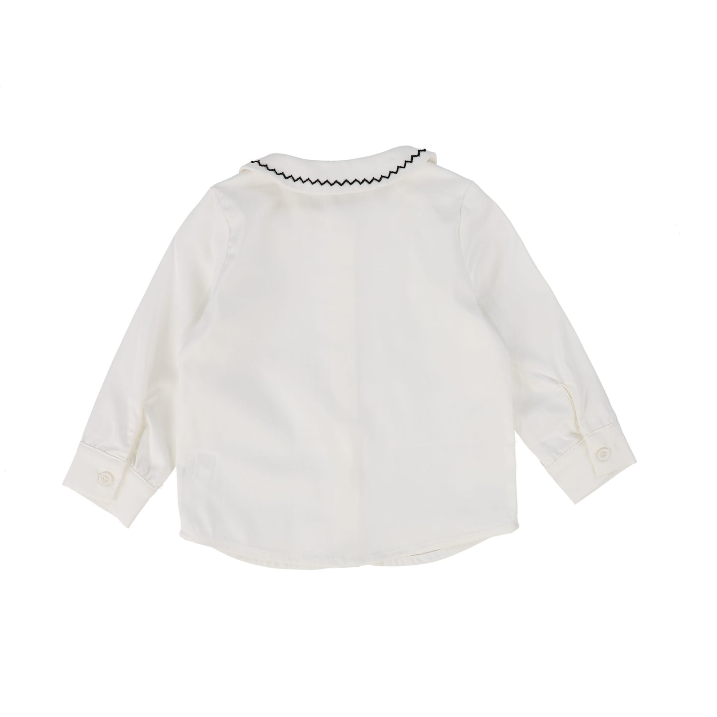 BAMBOO WHITE EMBROIDERED COLLAR SHIRT [Final Sale]