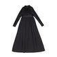 BAMBOO BLACK VELOUR AND CUPRO MAXI DRESS [Final Sale]