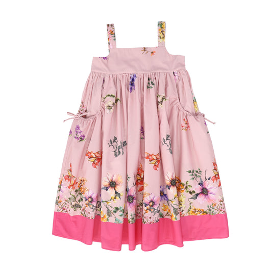 CHRISTINA ROHDE LIGHT PINK FLORAL GATHERED JUMPER [FINAL SALE]