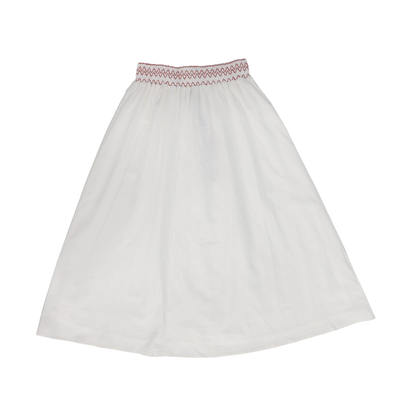 BACE COLLECTION WHITE SMOCKED STICHED DETAIL SKIRT [FINAL SALE]