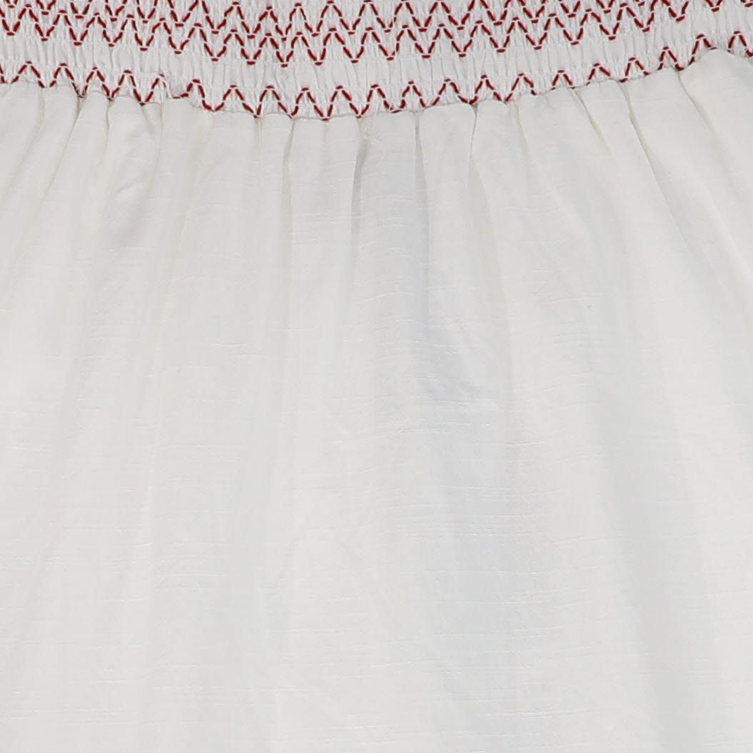BACE COLLECTION WHITE SMOCKED STICHED DETAIL SKIRT