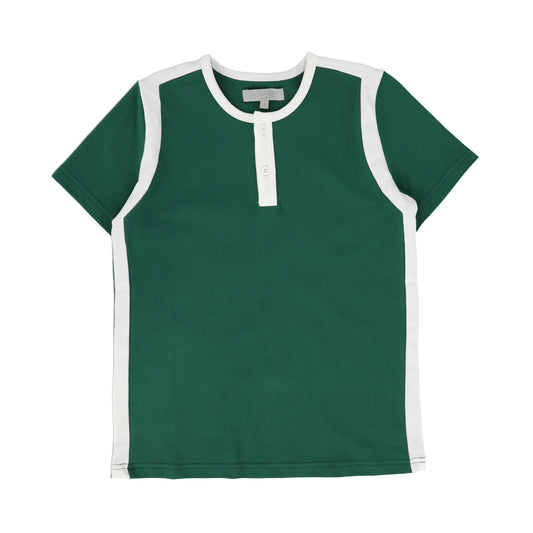 BACE COLLECTION GREEN PIQUE VARSITY SS TEE