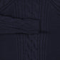 Bamboo Navy Braided Knit Mock Neck Sweater [FINAL SALE]