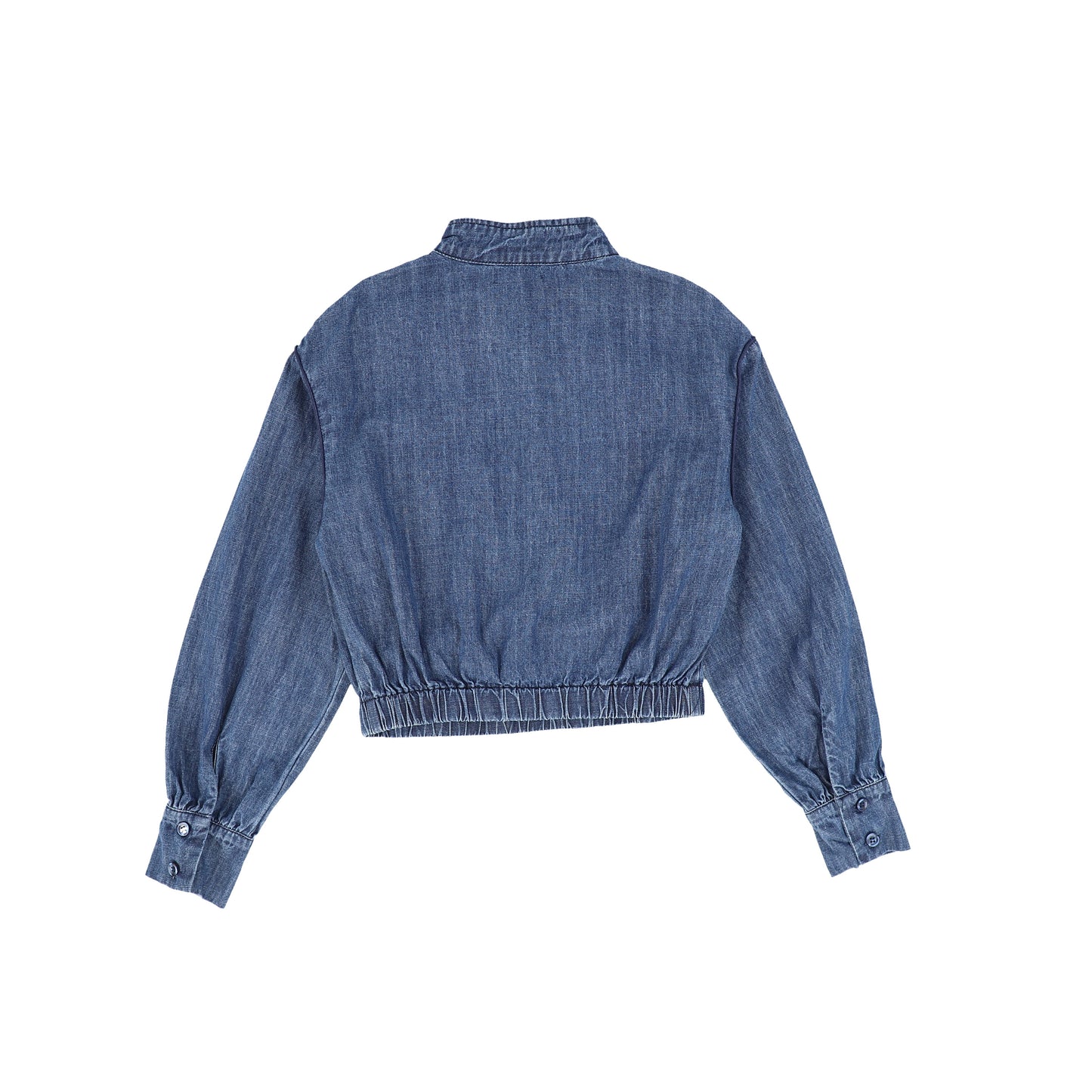 Bamboo Denim Half Zip Pocket Top [FINAL SALE]