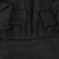 Bamboo Black Silk Smock Waisted Puff Sleeve Dress [FINAL SALE]