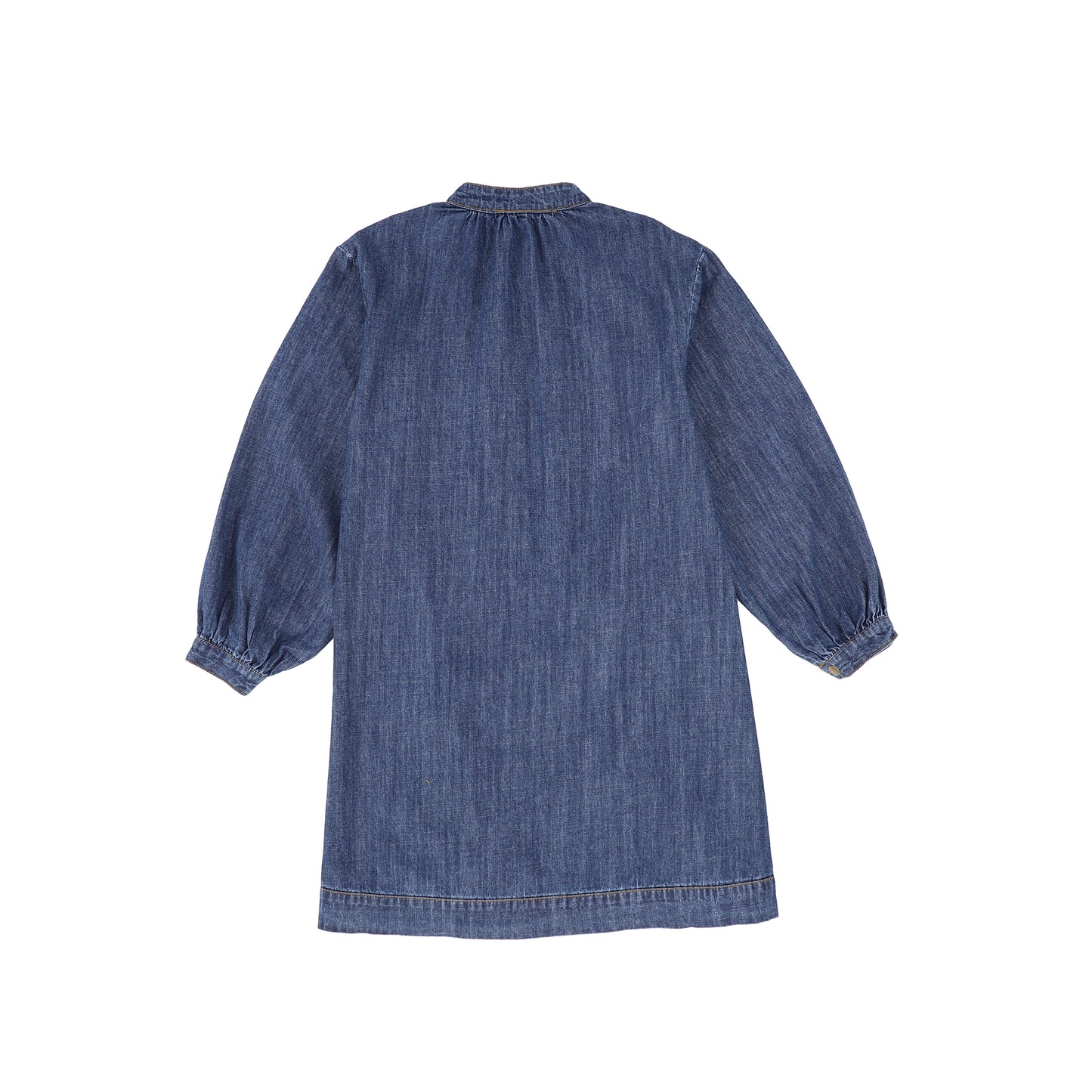 Bamboo Denim Bubble Sleeve Button Dress [FINAL SALE]