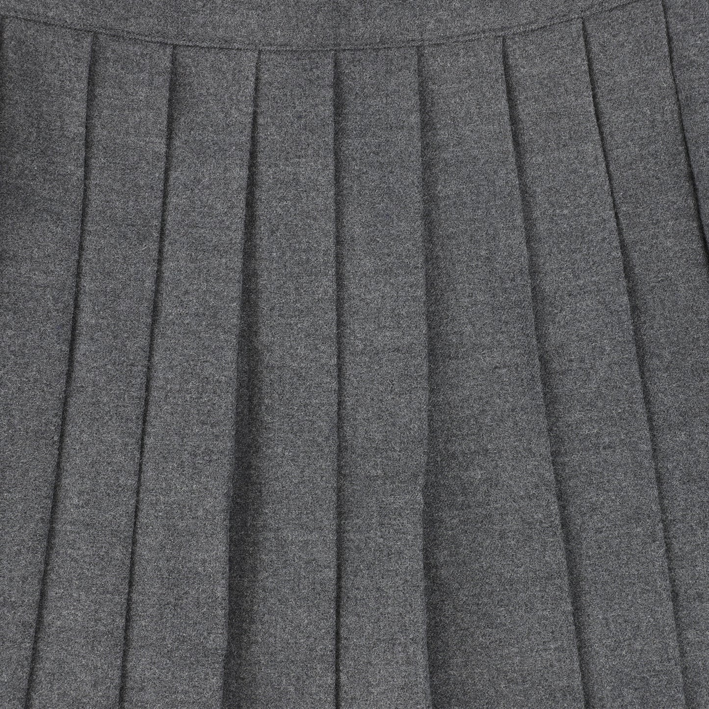 Bamboo Heather Gray Wool Pleated Skirt And Jacket Set [FINAL SALE]