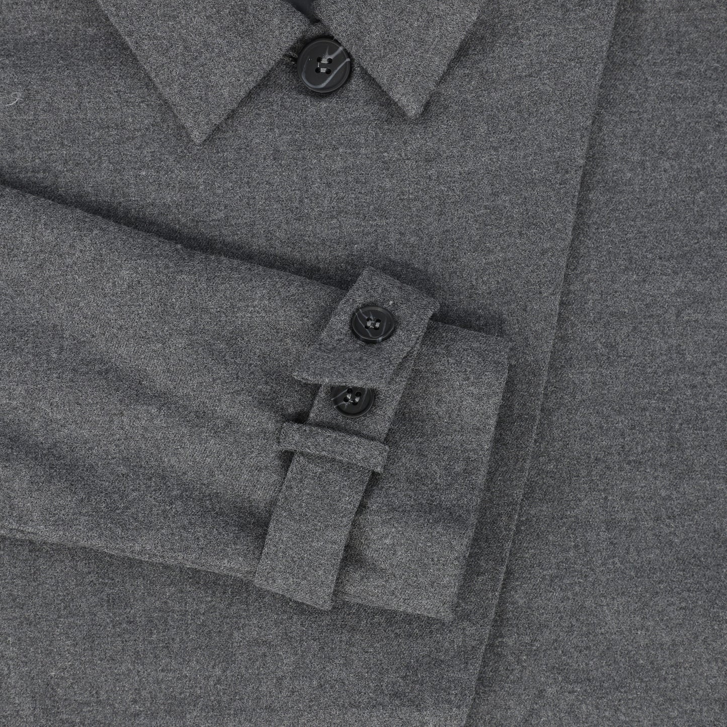 Bamboo Heather Gray Wool Pleated Skirt And Jacket Set [FINAL SALE]