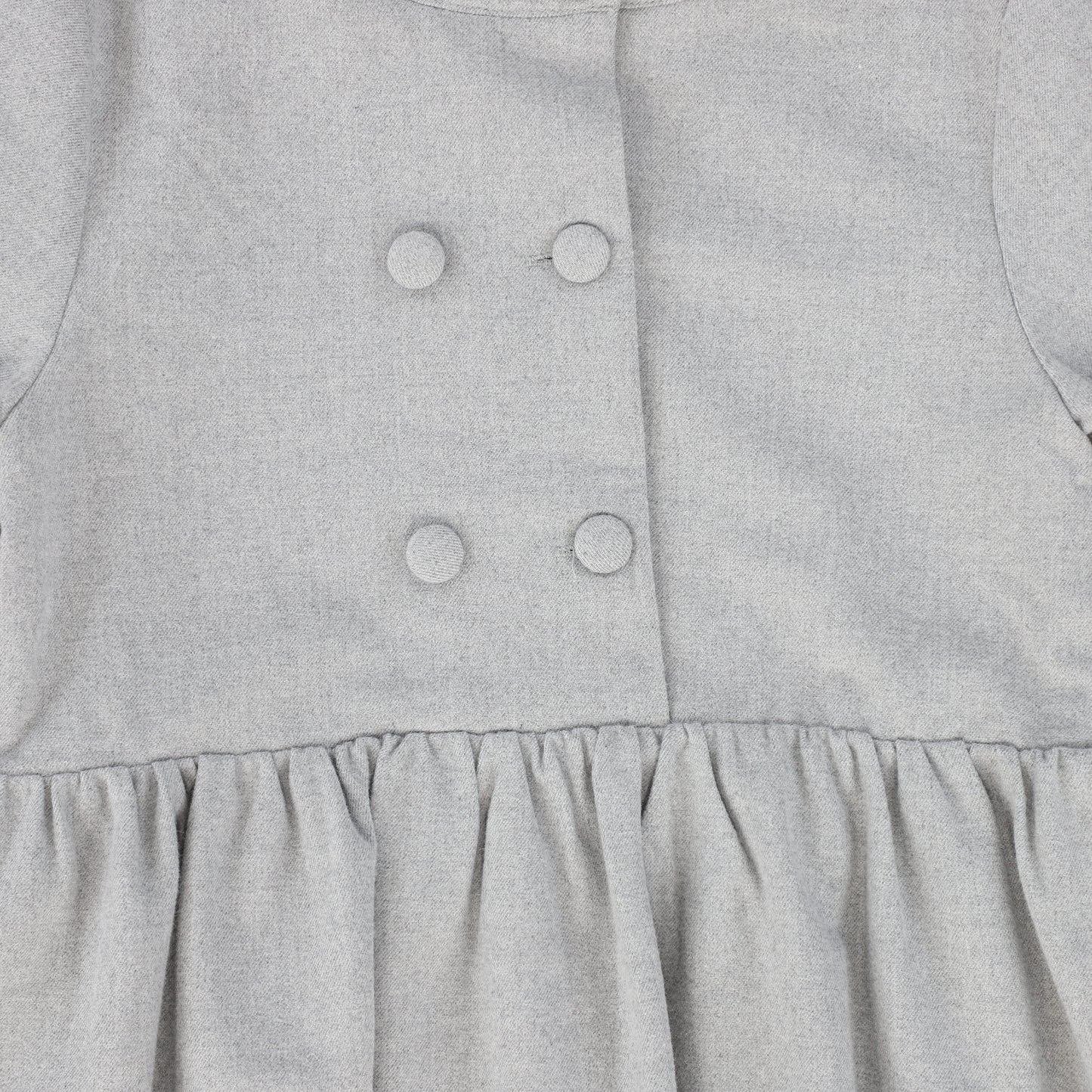 BAMBOO LIGHT GREY WOOL BUTTON WAISTED DRESS [FINAL SALE]